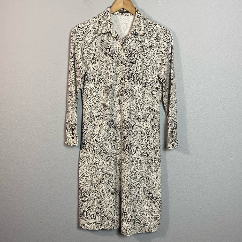 J. McLaughlin 3/4 Sleeve Paisley Print Sheath Dress